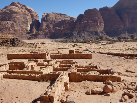 Nabataean temple and Wadi Rum village
